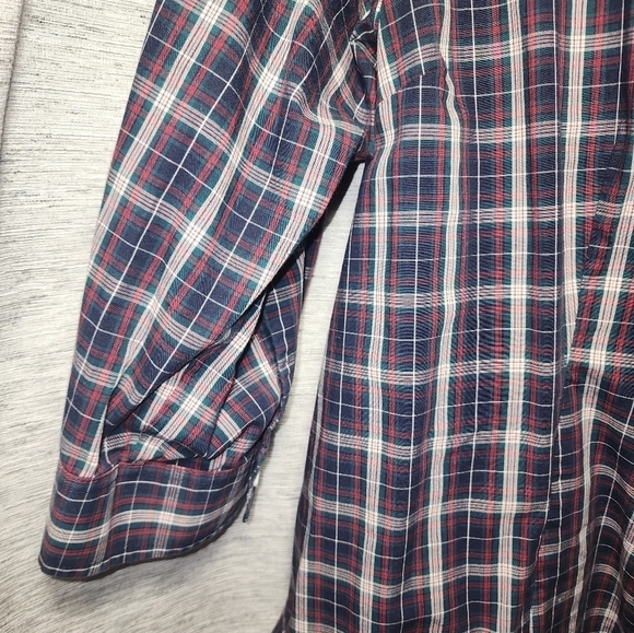 Eddie Bauer 2XL Plaid 3/4 Sleeve - Picture 6 of 9